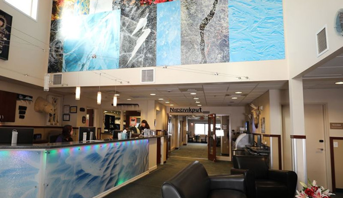 Image of front desk of hotel